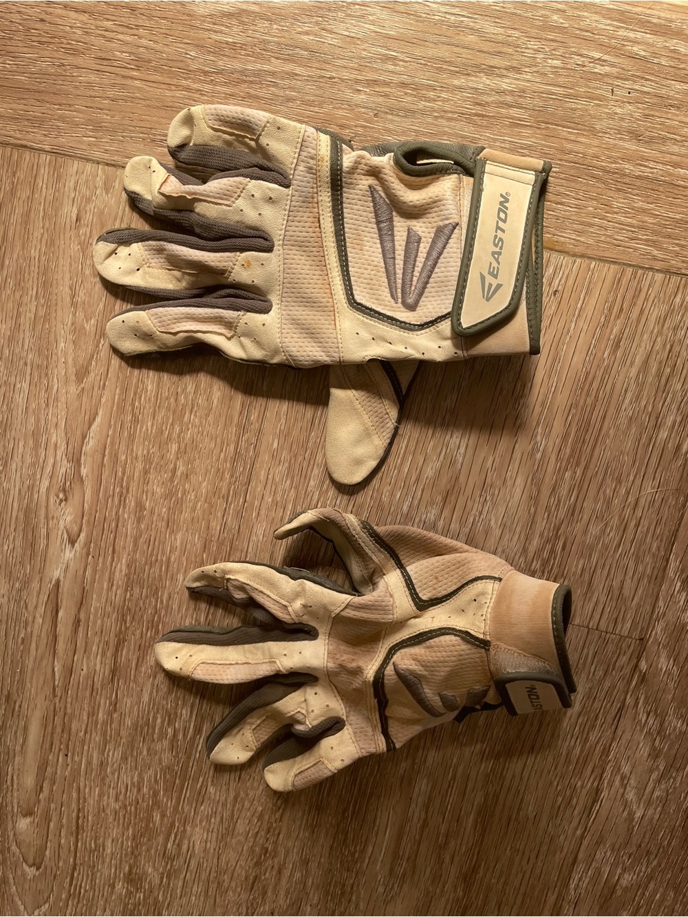 Easton Men’s Tan and Olive Baseball Batting Gloves